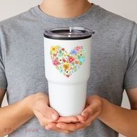 Springtime Flowers Floral Heart Tumbler thumb 2