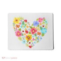 Springtime Flowers Floral Heart Mousepad thumb 0
