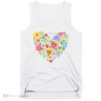 Springtime Flowers Floral Heart Tank Top thumb 0