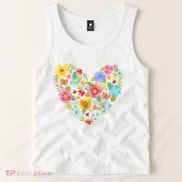 Springtime Flowers Floral Heart Tank Top thumb 2