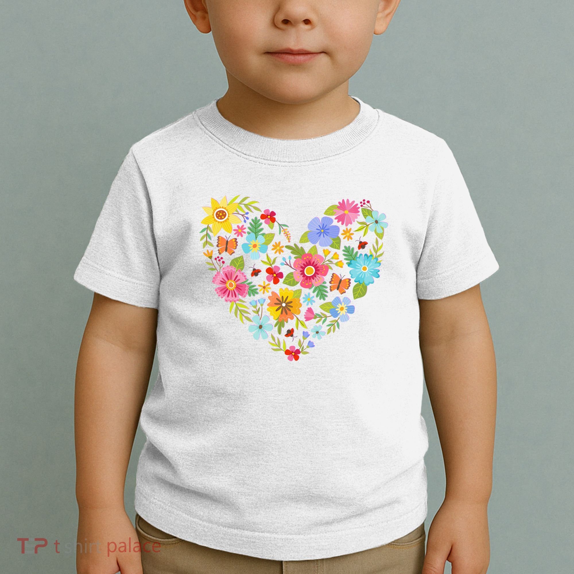 Springtime Flowers Floral Heart Toddler T-Shirt
