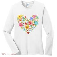 Springtime Flowers Floral Heart Women's Long Sleeve Shirt thumb 0
