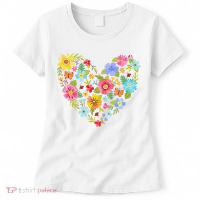 Springtime Flowers Floral Heart Women's T-Shirt