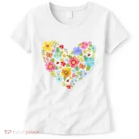 Springtime Flowers Floral Heart Women's T-Shirt thumb 0