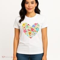 Springtime Flowers Floral Heart Women's T-Shirt thumb 4