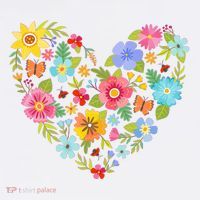 Springtime Flowers Floral Heart Women's T-Shirt thumb 6