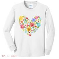 Springtime Flowers Floral Heart Kids Long Sleeve Shirt thumb 0