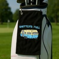 Shitter's Full Funny Camping Van Camper Trailer Camp Golf Towel thumb 2