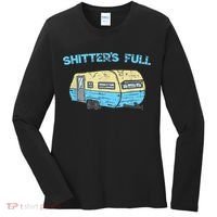 Shitter's Full Funny Camping Van Camper Trailer Camp Women's Long Sleeve Shirt thumb 0