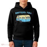 Shitter's Full Funny Camping Van Camper Trailer Camp Kids Hoodie thumb 4