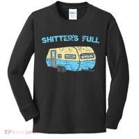 Shitter's Full Funny Camping Van Camper Trailer Camp Kids Long Sleeve Shirt thumb 0