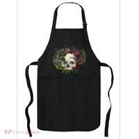 Skull Flowers Flower Sugar Skull Tree Roses Women Halloween Apron thumb 0