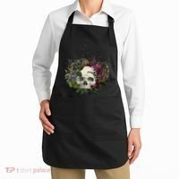 Skull Flowers Flower Sugar Skull Tree Roses Women Halloween Apron thumb 2