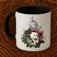 Skull Flowers Flower Sugar Skull Tree Roses Women Halloween Coffee Mug thumb 2