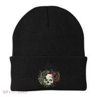 Skull Flowers Flower Sugar Skull Tree Roses Women Halloween Beanie thumb 0
