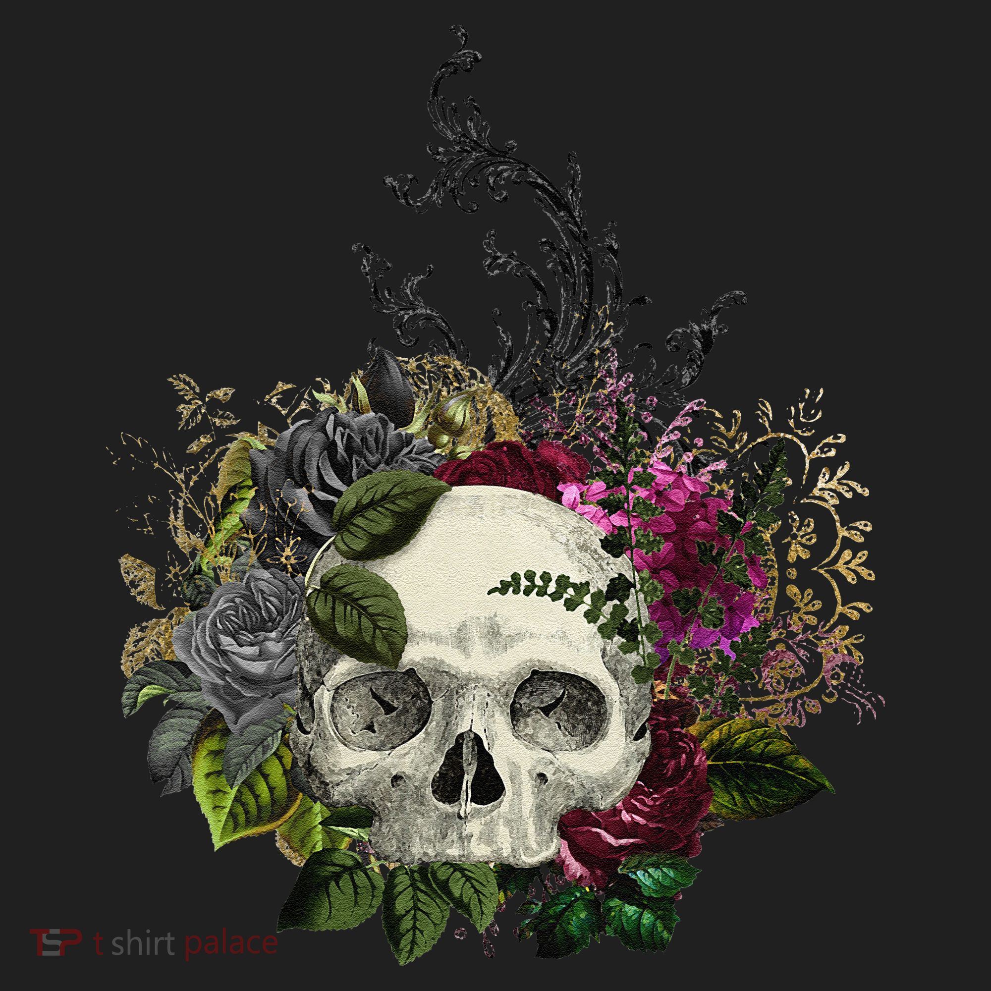 Skull Flowers Flower Sugar Skull Tree Roses Women Halloween Beanie