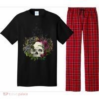Skull Flowers Flower Sugar Skull Tree Roses Women Halloween Pajama Set thumb 0