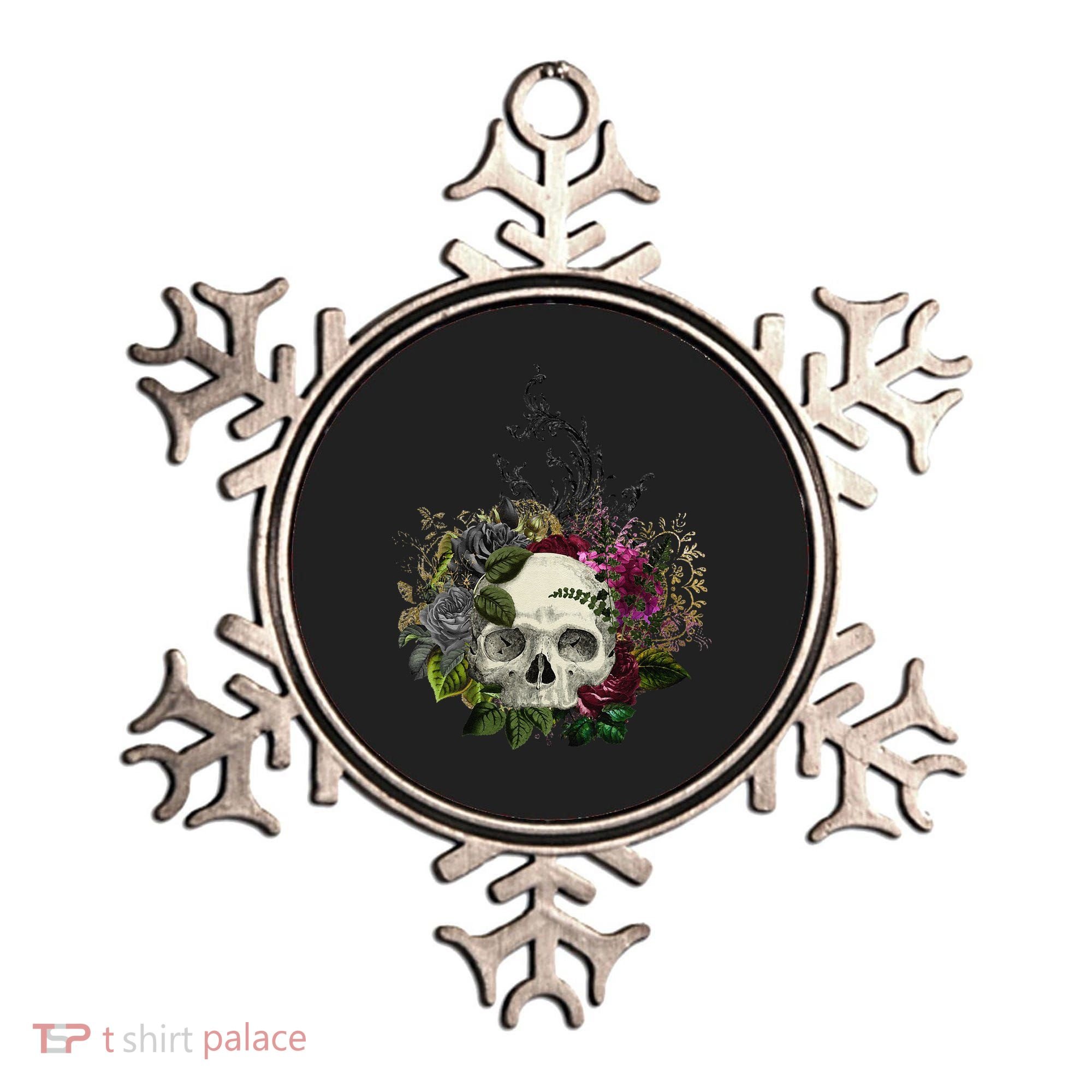 Skull Flowers Flower Sugar Skull Tree Roses Women Halloween Ornament