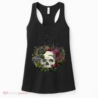 Skull Flowers Flower Sugar Skull Tree Roses Women Halloween Women's Tank Top thumb 0