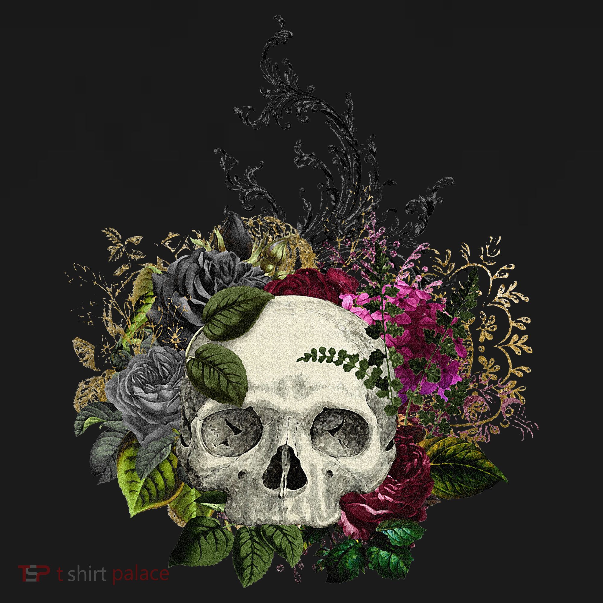 Skull Flowers Flower Sugar Skull Tree Roses Women Halloween Women's Tank Top