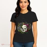 Skull Flowers Flower Sugar Skull Tree Roses Women Halloween Women's T-Shirt thumb 4