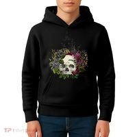 Skull Flowers Flower Sugar Skull Tree Roses Women Halloween Kids Hoodie thumb 4
