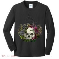 Skull Flowers Flower Sugar Skull Tree Roses Women Halloween Kids Long Sleeve Shirt thumb 0