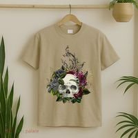 Skull Flowers Flower Sugar Skull Tree Roses Women Halloween T-Shirt thumb 2