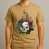 Skull Flowers Flower Sugar Skull Tree Roses Women Halloween T-Shirt thumb 3