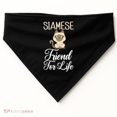 Siamese Friend For Life Siamese Cat Gift USA-Made Doggie Bandana