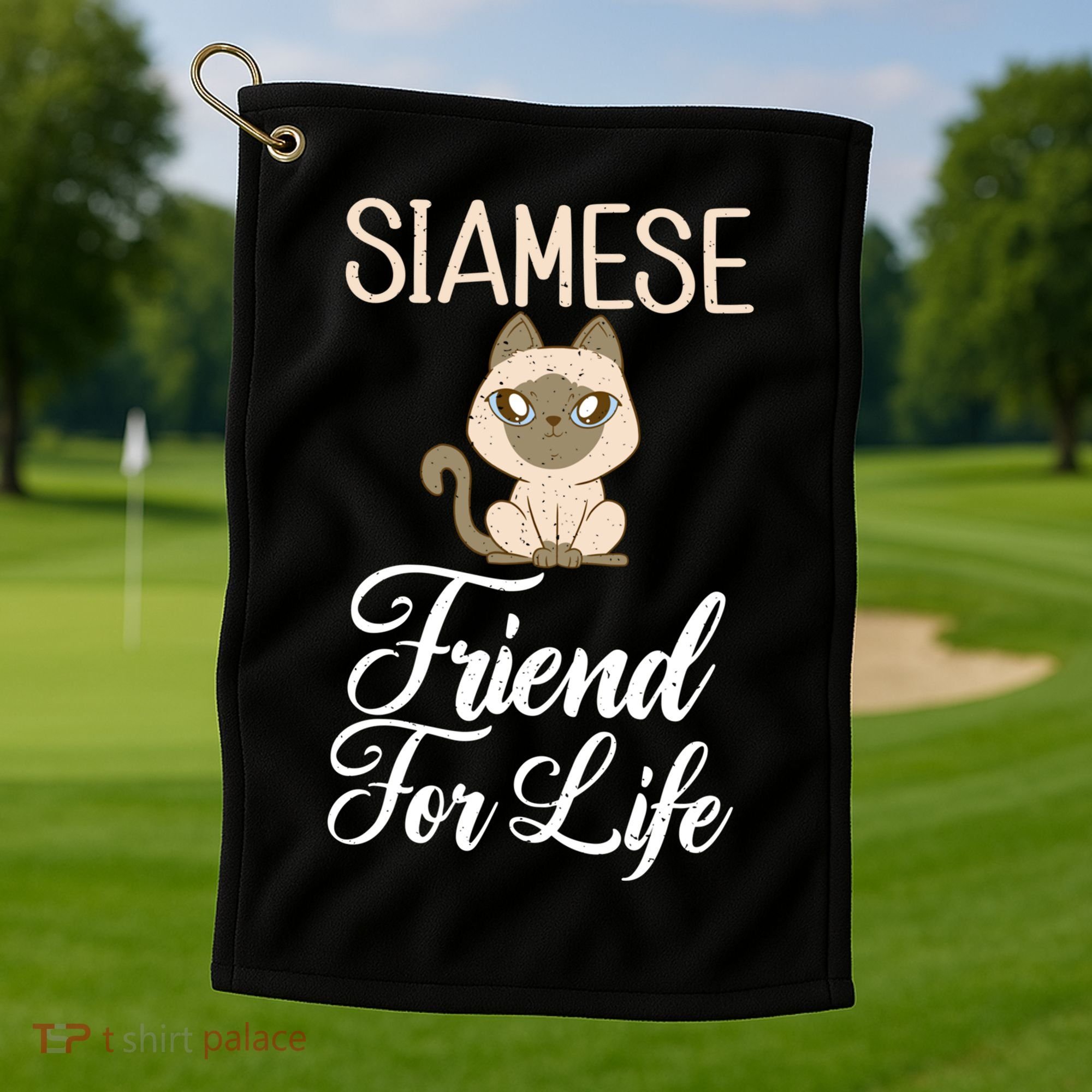Siamese Friend For Life Siamese Cat Gift Golf Towel