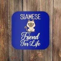 Siamese Friend For Life Siamese Cat Gift Coaster thumb 0