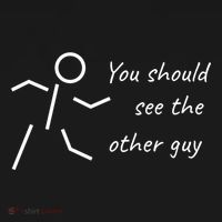 Stick Figure Gift Humorous You Should See The Other Guy Gift Backpack thumb 2