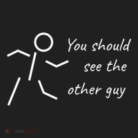 Stick Figure Gift Humorous You Should See The Other Guy Gift Beanie thumb 2
