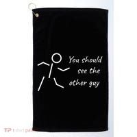 Stick Figure Gift Humorous You Should See The Other Guy Gift Golf Towel thumb 0
