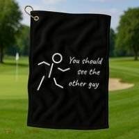 Stick Figure Gift Humorous You Should See The Other Guy Gift Golf Towel thumb 1