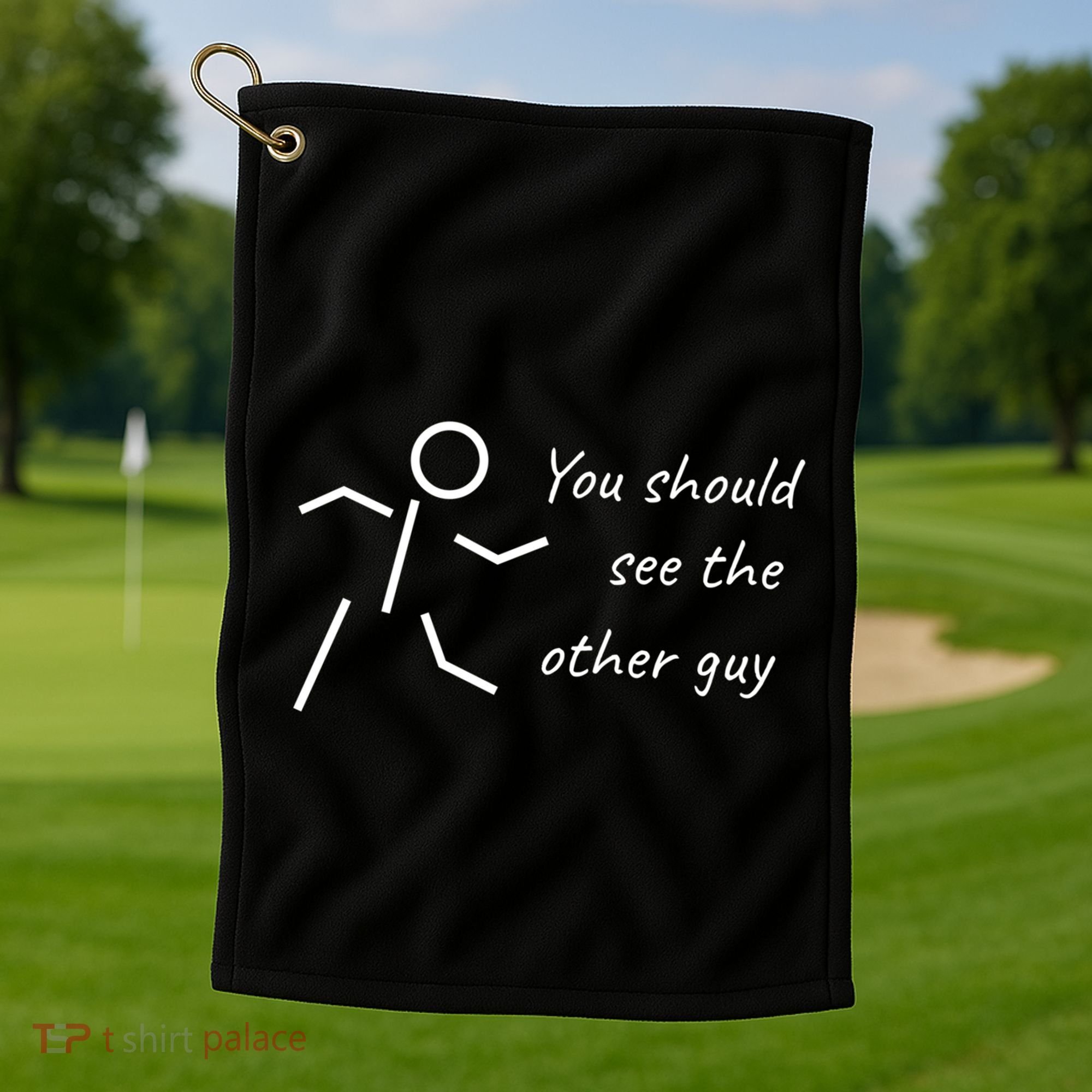 Stick Figure Gift Humorous You Should See The Other Guy Gift Golf Towel