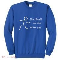 Stick Figure Gift Humorous You Should See The Other Guy Gift Sweatshirt thumb 0