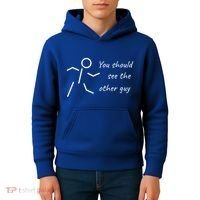 Stick Figure Gift Humorous You Should See The Other Guy Gift Kids Hoodie thumb 4