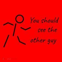 Stick Figure Gift Humorous You Should See The Other Guy Gift Santa Hat thumb 1