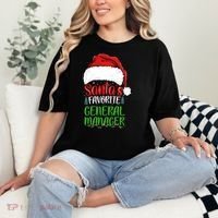 SantaS Favorite General Manager Funny Christmas Comfort Colors T-Shirt thumb 2