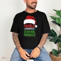 SantaS Favorite General Manager Funny Christmas Comfort Colors T-Shirt thumb 3