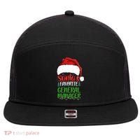 SantaS Favorite General Manager Funny Christmas 7 Panel Mesh Trucker Snapback Hat thumb 0