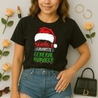 SantaS Favorite General Manager Funny Christmas Comfort Colors Boxy T-Shirt thumb 2