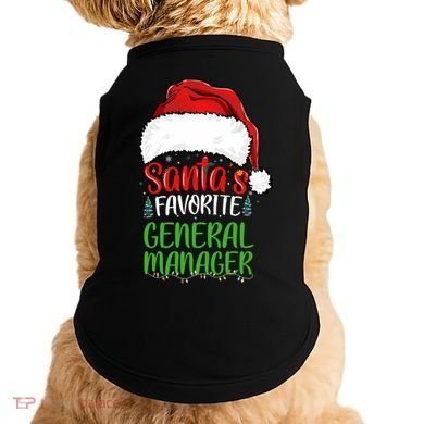 SantaS Favorite General Manager Funny Christmas Doggie Tank