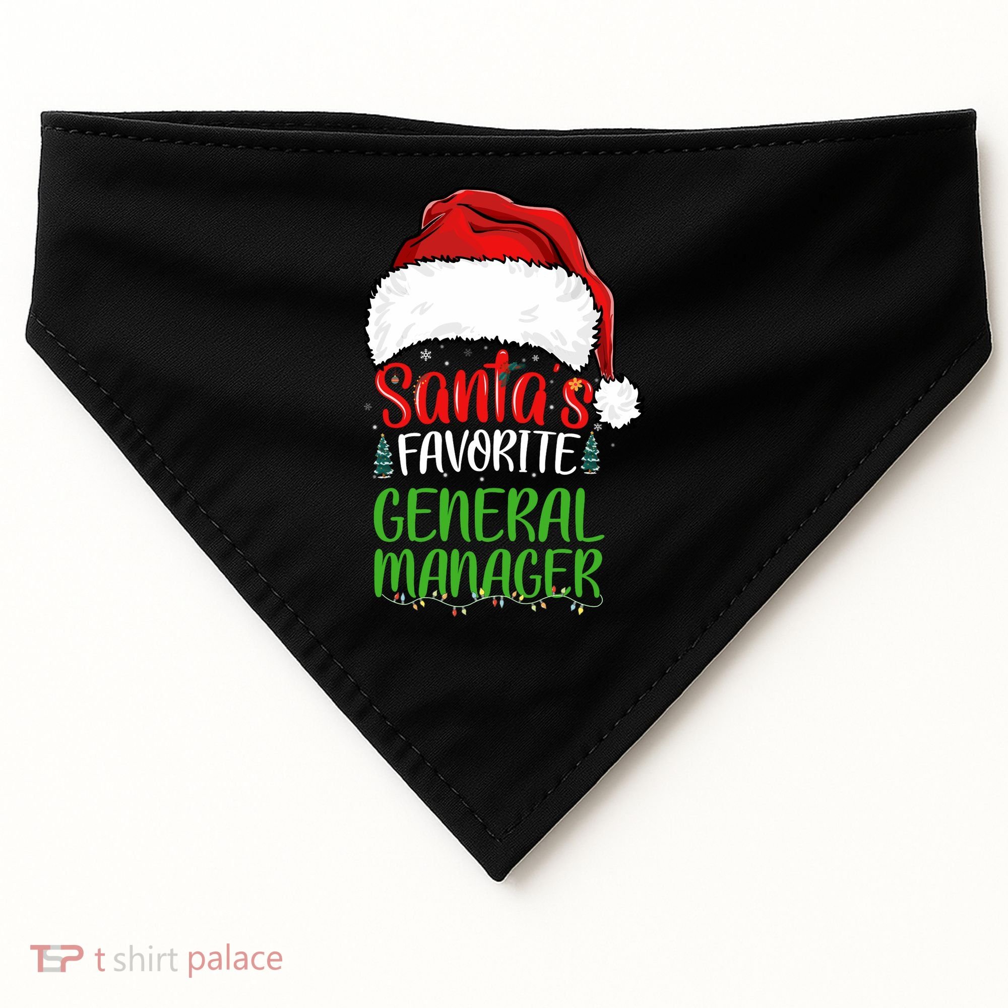 SantaS Favorite General Manager Funny Christmas USA-Made Doggie Bandana