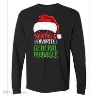 SantaS Favorite General Manager Funny Christmas Comfort Colors Heavyweight Long Sleeve T-Shirt thumb 0