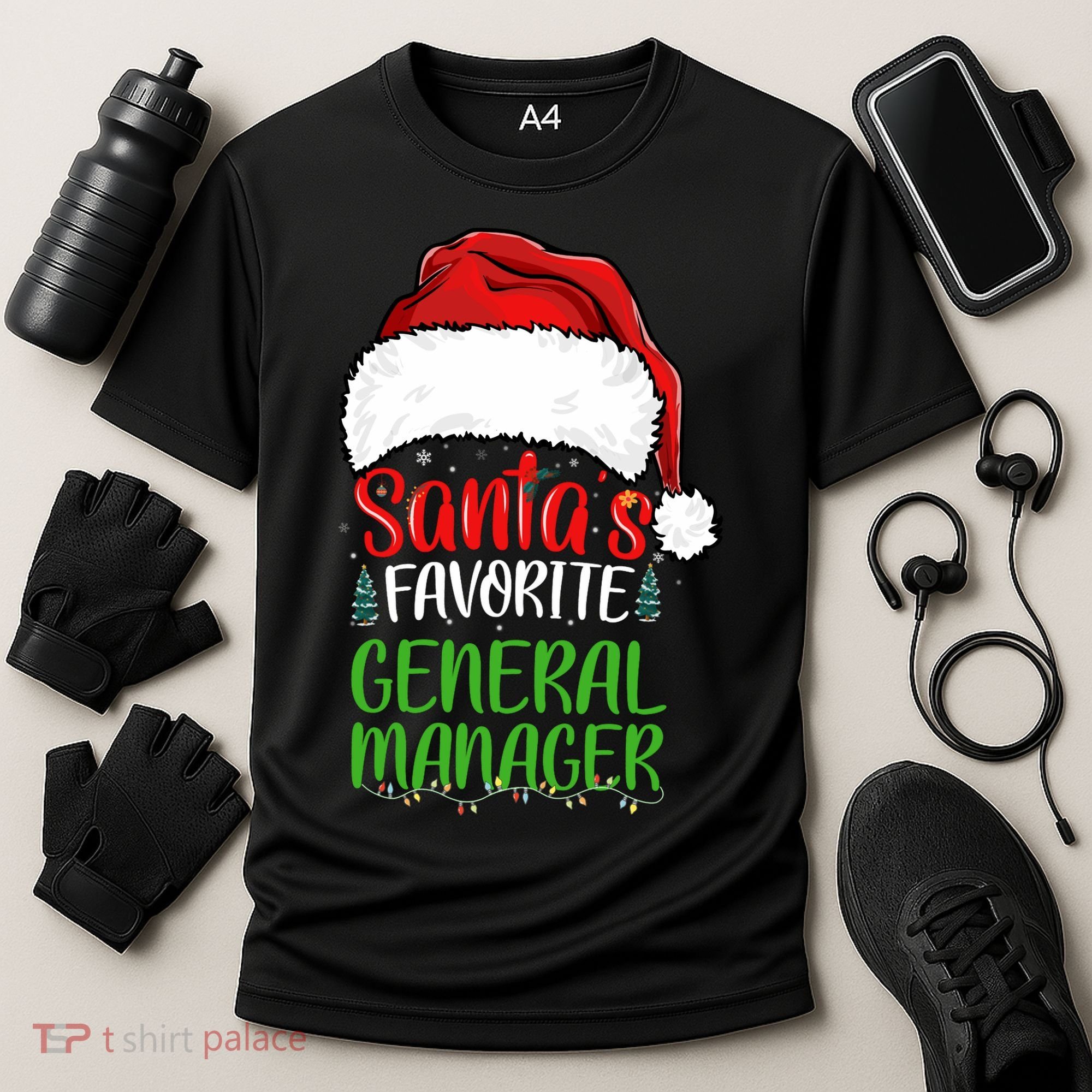 SantaS Favorite General Manager Funny Christmas Cooling Performance Crew T-Shirt