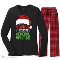 SantaS Favorite General Manager Funny Christmas Women's Long Sleeve Flannel Pajama Set  thumb 0