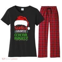 SantaS Favorite General Manager Funny Christmas Women's Flannel Pajama Set thumb 0